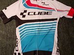Cube Teamline Fahrrad / Bike Trikot, kurz, Men Gr.M, weiß/blau
