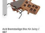 Avid Bremsbeläge Avid Juicy und bb7 organic