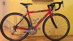 Viner Rennrad rot/schwarz, Gr. 48, mit Campagnololo-Ausstattung und Laufräderb