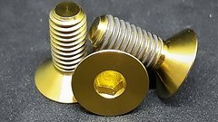 Ti-Suspension TITAN Kettenführungs Schrauben gold M6x15 NEU