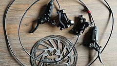 SRAM Code Silver Stealth, v+h, mit Bremsscheiben und Adapter