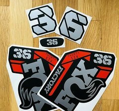 Stickerworkshop Fox 36 Factory Gabel Decal Set - Silber/Rot