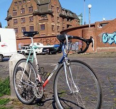 Pinarello Asolo 8-speed full Campagnolo STI c-c 58 cm Steel Spumone Tri-Color