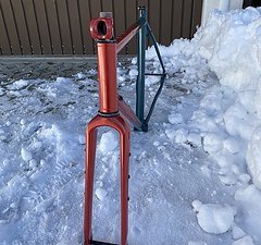 Sobre Versatile Gravel Stahlrahmen Carbon Gabel Set