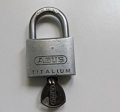 Abus Vorhangschloss 6,5mm Bügel Titalium - nur 1 Schlüssel