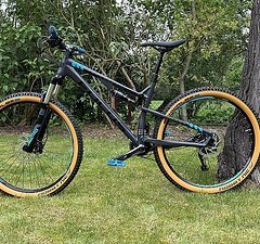 Focus Spine - M - 120mm - Mountianbike Fully – grau/blau – RH 44