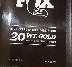 Fox Racing Shox Racing Shox Float 20WT Gold ÖL für service in kleinen Mengen