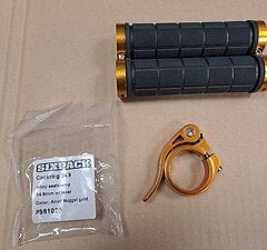 Sixpack Sattelklemme nugged gold 34,9 mm Cockring + Griffe