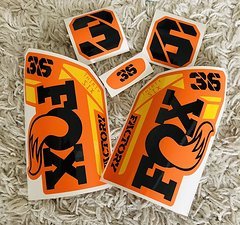 Stickerworkshop Fox 36 Factory 2021 Aufkleber Set - Orange/Gelb/Schwarz