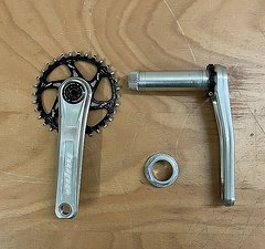 Hope Evo Crankset Kurbel Kurbelsatz 68/73 165mm Silber