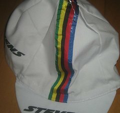 Stevens Rennmütze WM Streifen Weiß Rennrad Cap! NEU!