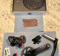 SRAM XX1 Eagle AXS SL Gruppe – 10–52 Kupfer – Carbon 175 mm – Top Zustand