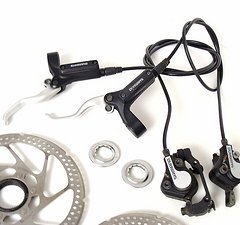 Shimano Deore M485 Disc Brakes Scheibenbremsen V+H inklusive Bremsscheiben