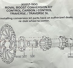 Roval boost conversion kit Control Traverse Carbon sl