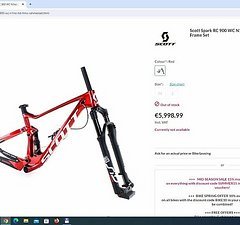 Scott Spark RC Nino Limited Rot 1885g Rahmen M