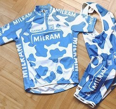 Sms Santini Trikot + Bib-Hose MILRAM Colnago Kuhflecken Tour de France 2008, Zabel