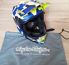 Troy Lee Designs D3 Fullface Downhill Helm Fiberlite Yellow Blue