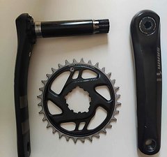 SRAM X1 1400 175 mm GXP Kurbel + neues Kettenblatt XSync 2 3 mm Offset