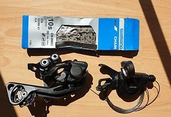 Shimano Schaltung 10-fach XT Schaltwerk + ZEE Schalthebel + XT Kette wie neu