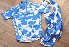 Sms Santini Trikot + Bib-Hose MILRAM Colnago Kuhflecken Tour de France 2008, Zabel