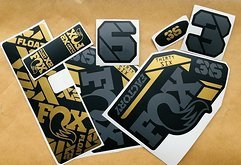 Stickerworkshop Fox 36 Factory Gabel & Fox Float X2 Decal Set - Kashima Gold/Dunkelgrau