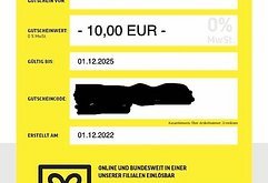 Lucky Bike Gutschein Geschenkgutscheine 1x25 Euro 1x10 Euro