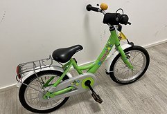 Puky Fahrrad Kinder 16 Zoll grün mit Wimpel und Klingel