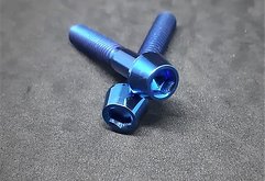 Ti-Suspension Bremsen Schrauben Titan 2x blau M6x35 NEU Ahead Post Mount